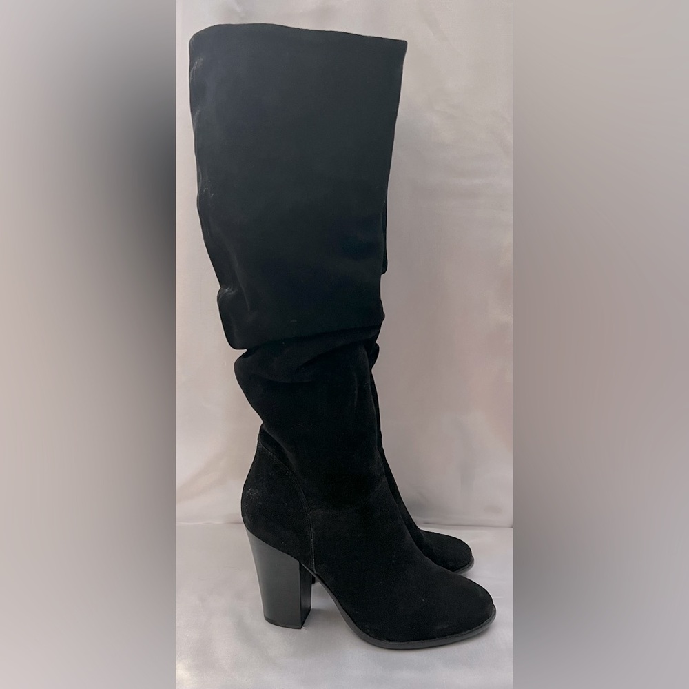 Steve Madden Nevadaaa Suede Leather Slouchy Heeled Boots - Picture 2 of 8